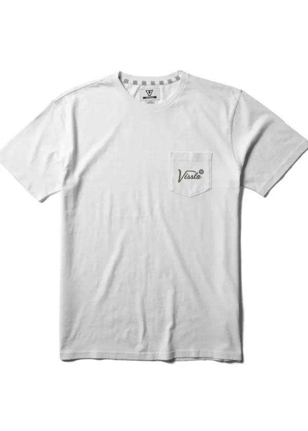 Best Vissla Emblem Short Sleeve Pocket Tee White