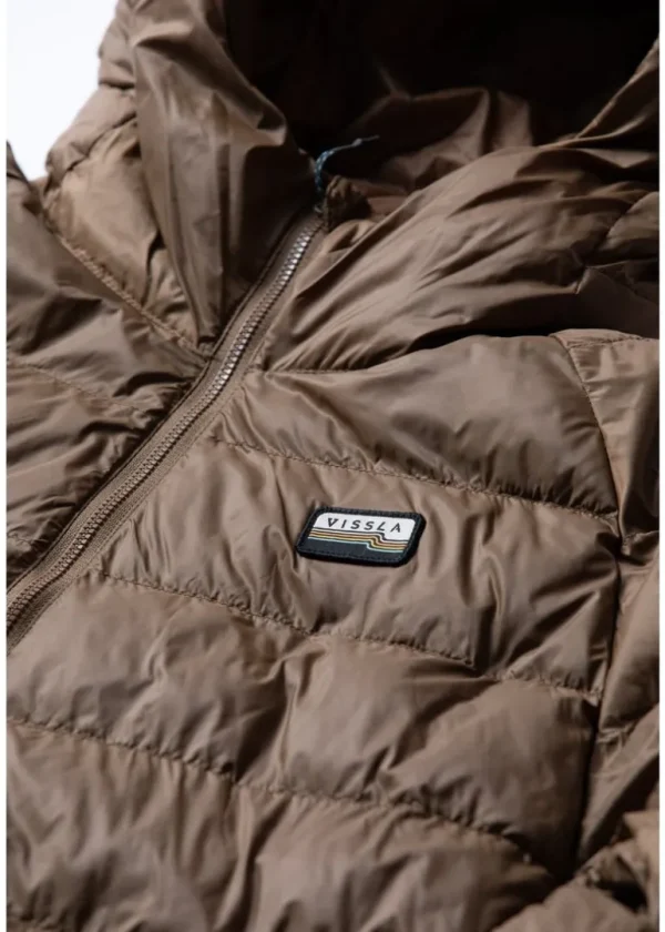 New Vissla Pacific Packable Eco Puff Jacket Brown