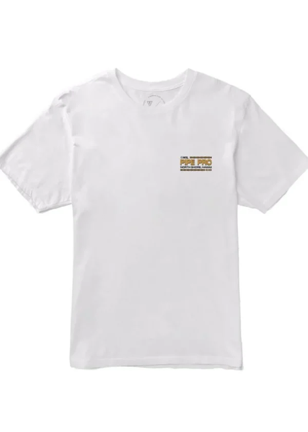New Vissla Pipe Pro Stacked Short Sleeve Tee White