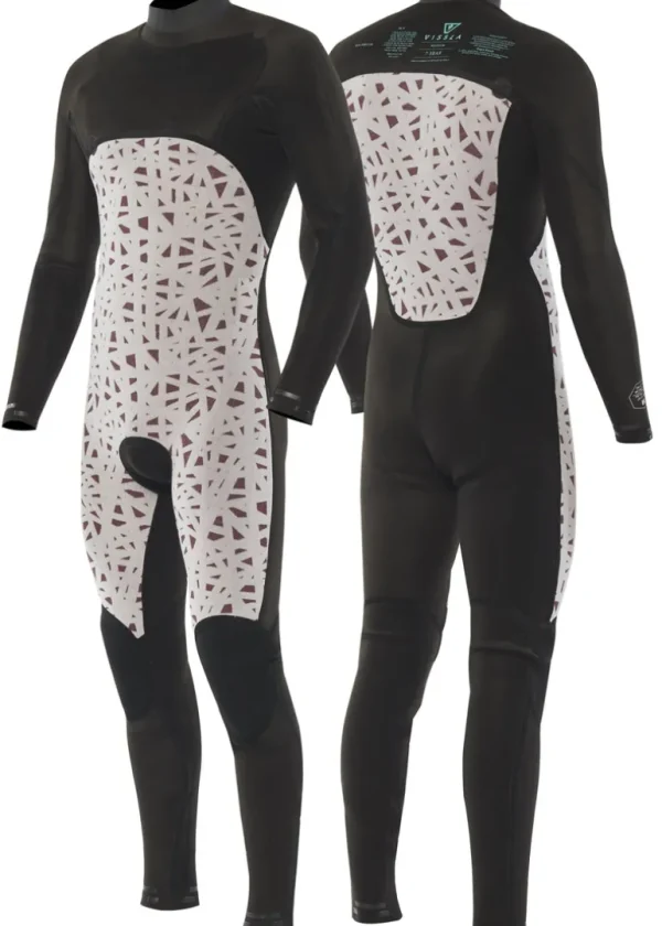 Cheap Vissla 7 Seas 4-3 Full Chest Zip Wetsuit- No Logos Covert