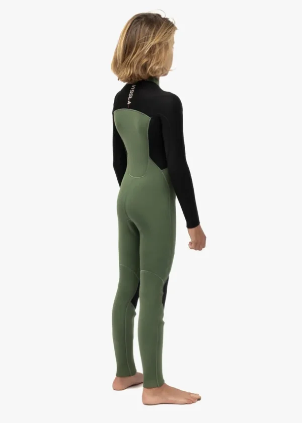Best Vissla 7 Seas Boys 4-3 Warbird Full Chest Zip Wetsuit Military Green