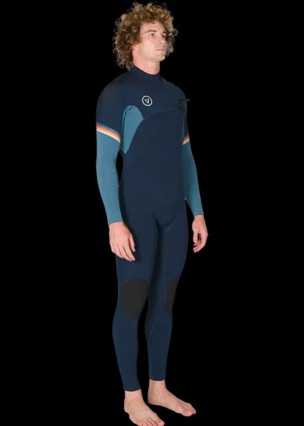 Clearance Vissla 7 Seas Raditude 4-3 Full Chest Zip Wetsuit Dark Navy