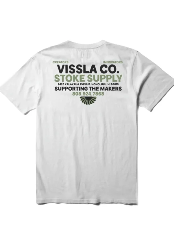 Sale Vissla Stoke Supply Short Sleeve Pocket Tee White