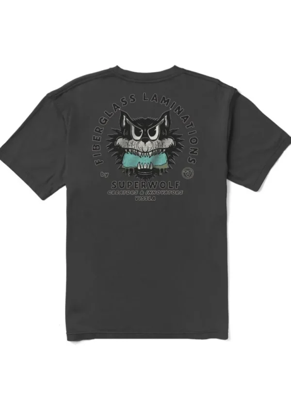 Shop Vissla Super Wolf Premium Pocket Tee Black